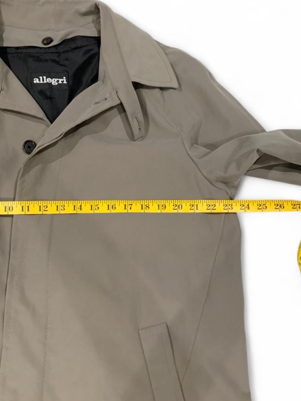 Allegri Italy Men's US Size 44 Beige/Khaki Waterproof Trench Coat - Picture 7 of 14